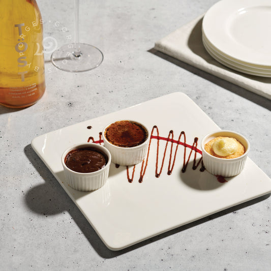 CHOCOLATE- MOCHA-VANILLA FILLED RAMEKINS