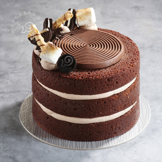 OPEN LAYERED CHOCOLATE CAKE